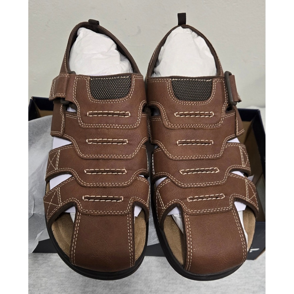 Dockers Mens Fisherman Sandals Brown Memory Foam 90-21377 Size 12M